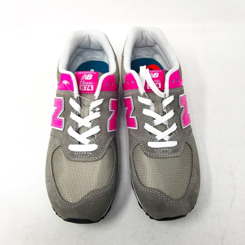 New Balance 574 Girls Running Sneaker Grey Pink - Picture 5 of 12